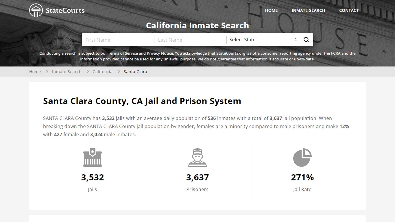 Santa Clara County, CA Inmate Search - StateCourts