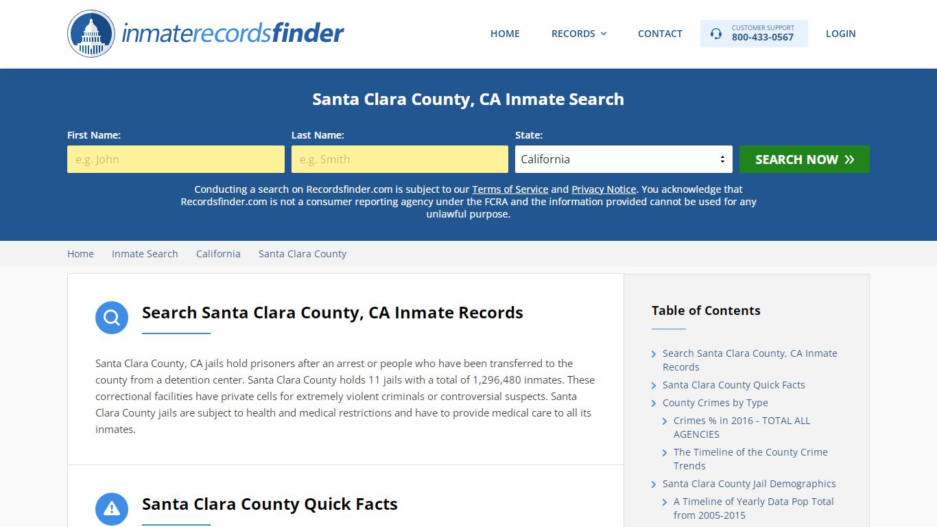 Santa Clara County, CA Inmate Lookup & Jail Records Online